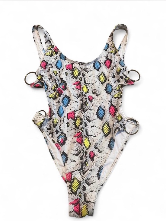 Fashion Nova Other - Fashion Nova Neon Snake-Print One-Piece Swimsuit in Pink,‎ Blue & Yellow